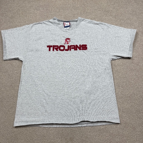 USC Trojans Men's Shirt Size XL Gray Short Sleeve NCAA Football Vintage Y2K - Picture 1 of 7